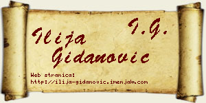 Ilija Gidanović vizit kartica